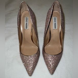COPY - Steve Madden rose gold/pink sparkly heels. Size 9